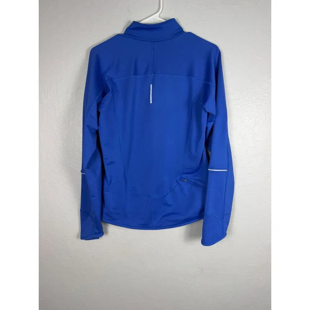 Nike Dri-FIT Women's Medium Blue Full Zip Running Jacket Reflective Pockets